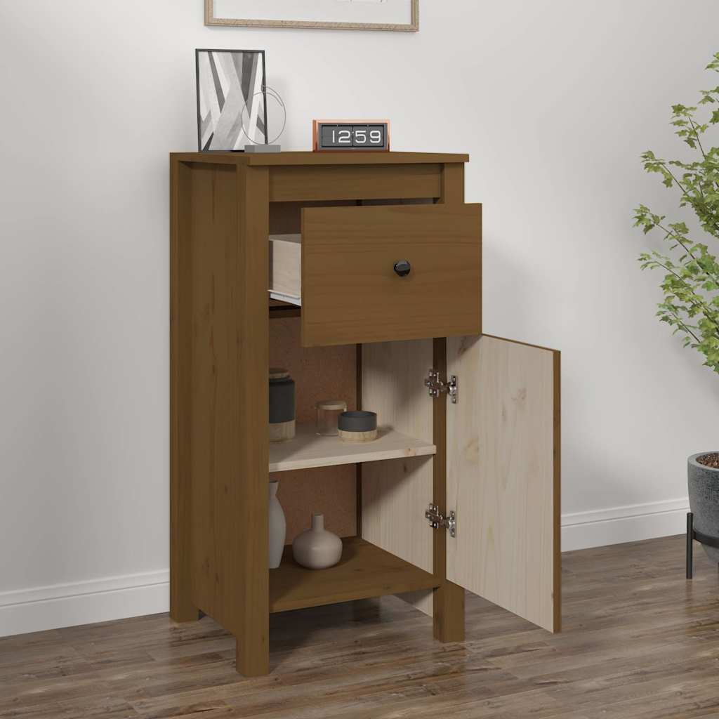 Vidaxl dressoir 40x35x80 cm massief grenenhout honingbruin