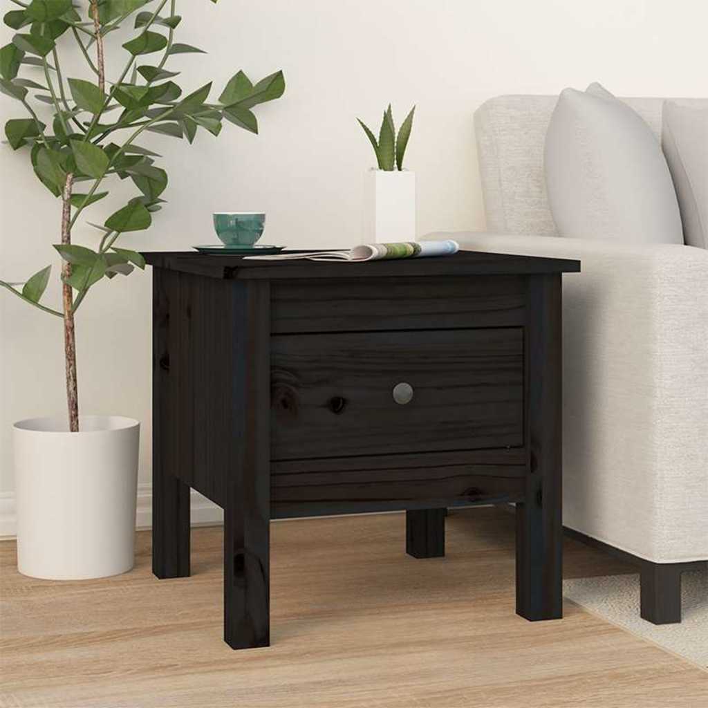 Vidaxl bijzettafels 2 st 40x40x39 cm massief grenenhout zwart