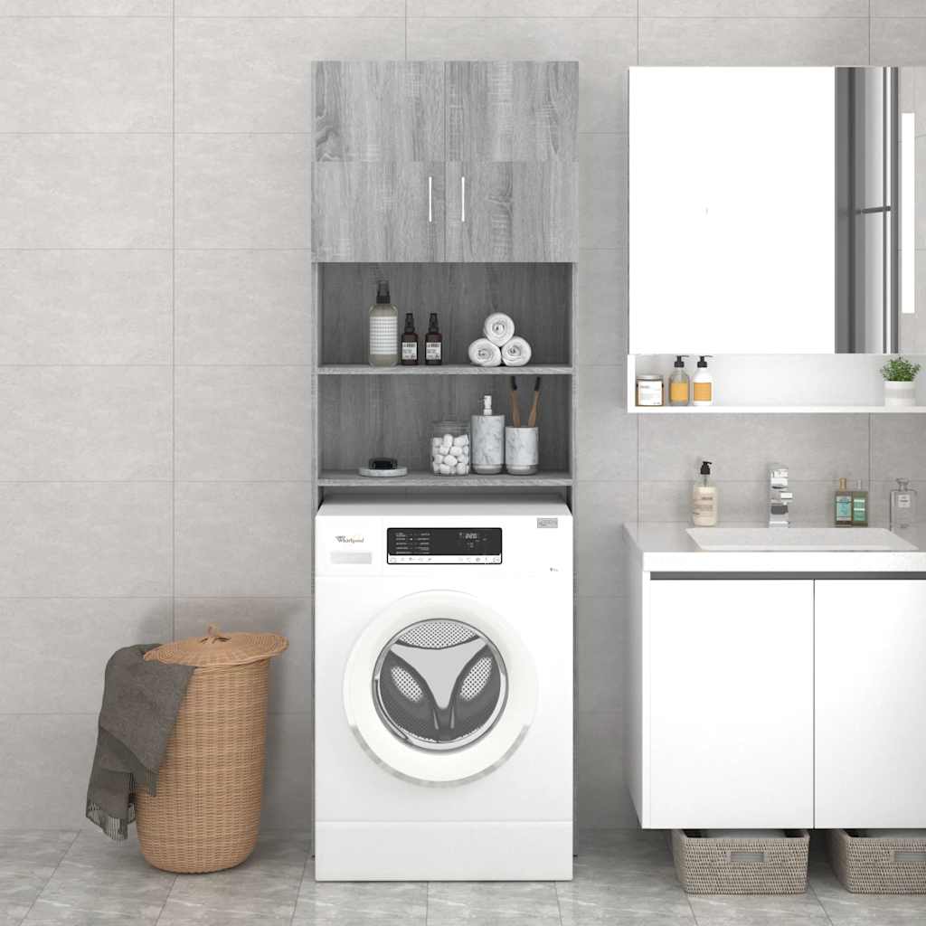 Vidaxl Waschmaschinenschrank 64x25.5x190 cm graue Sonoma -Eichefarbe