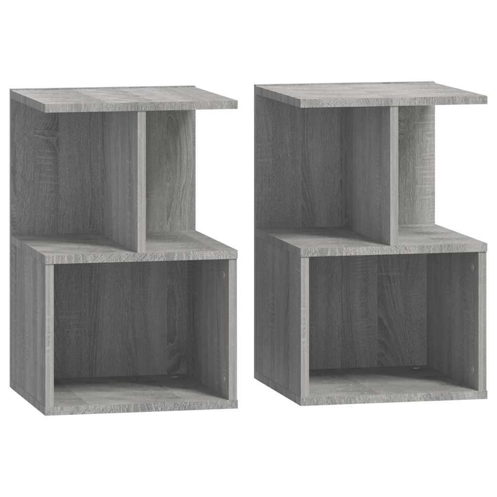 Vidaxl nachtkastjes 2 st 35x35x55 cm bewerkt hout grijs sonoma eiken