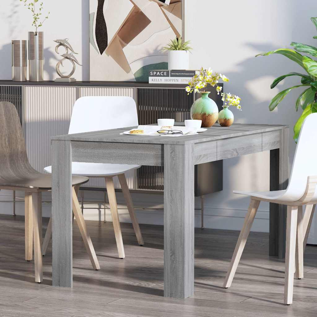Vidaxl eettafel 140x74,5x76 cm bewerkt hout grijs sonoma eikenkleurig