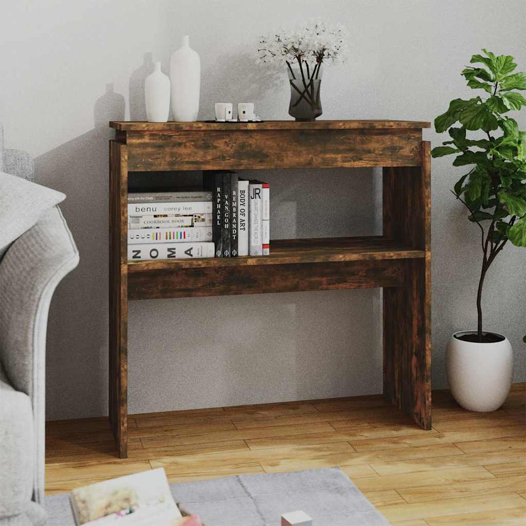 Vidaxl wandtafel 80x30x80 cm bewerkt hout gerookt eikenkleurig