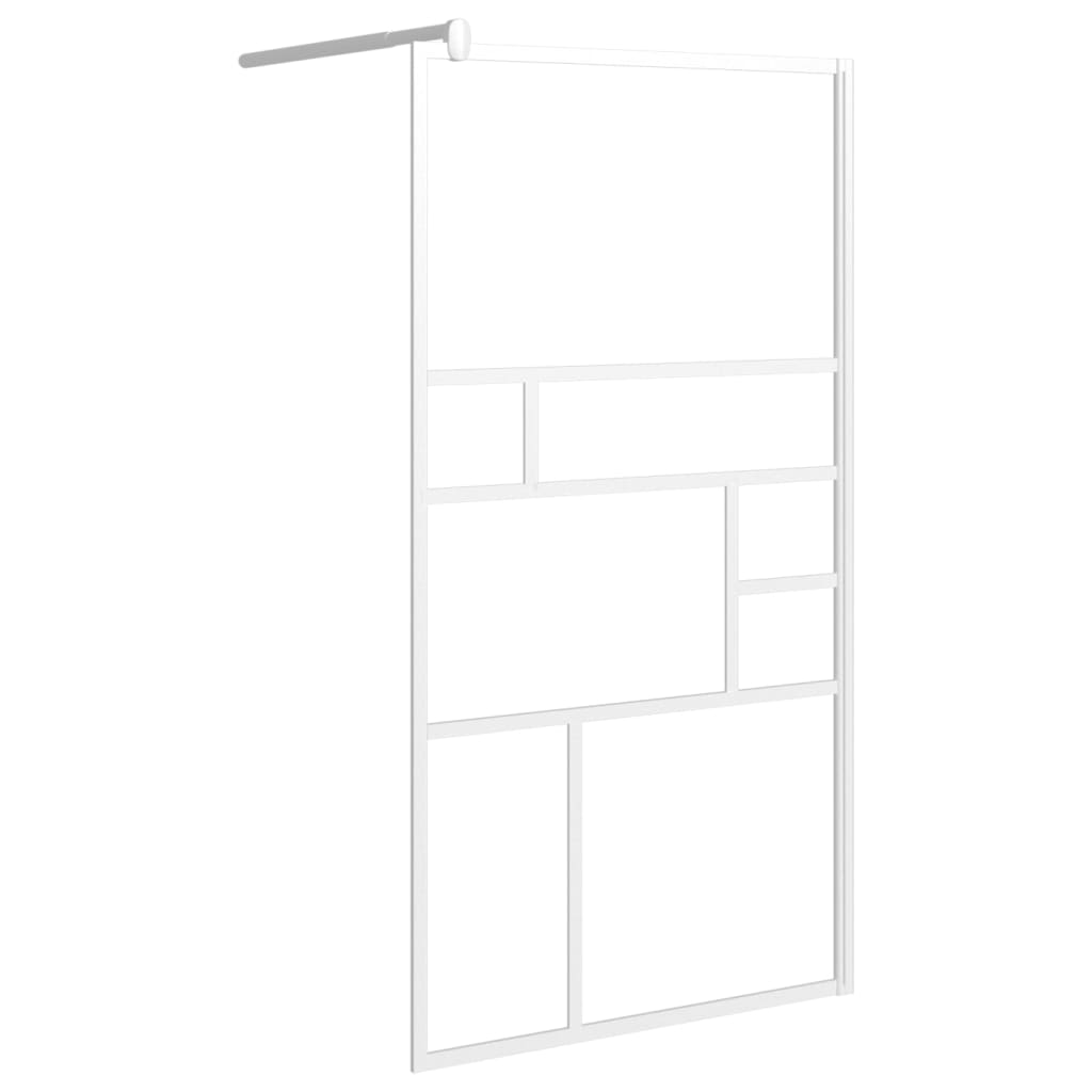 Vidaxl Walk-in Duschwand 115x195 cm Esg-Glas weiß