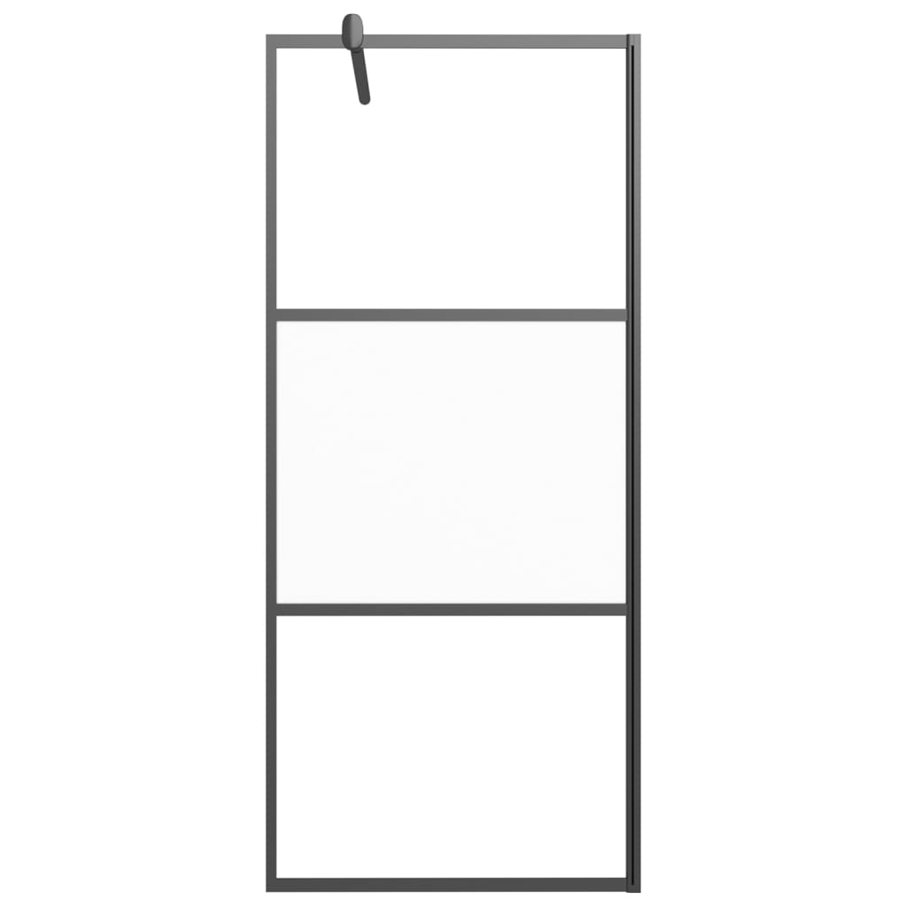 Vidaxl Walk-in Duschwand 80x195 cm Halbmat ESG Glass Schwarz