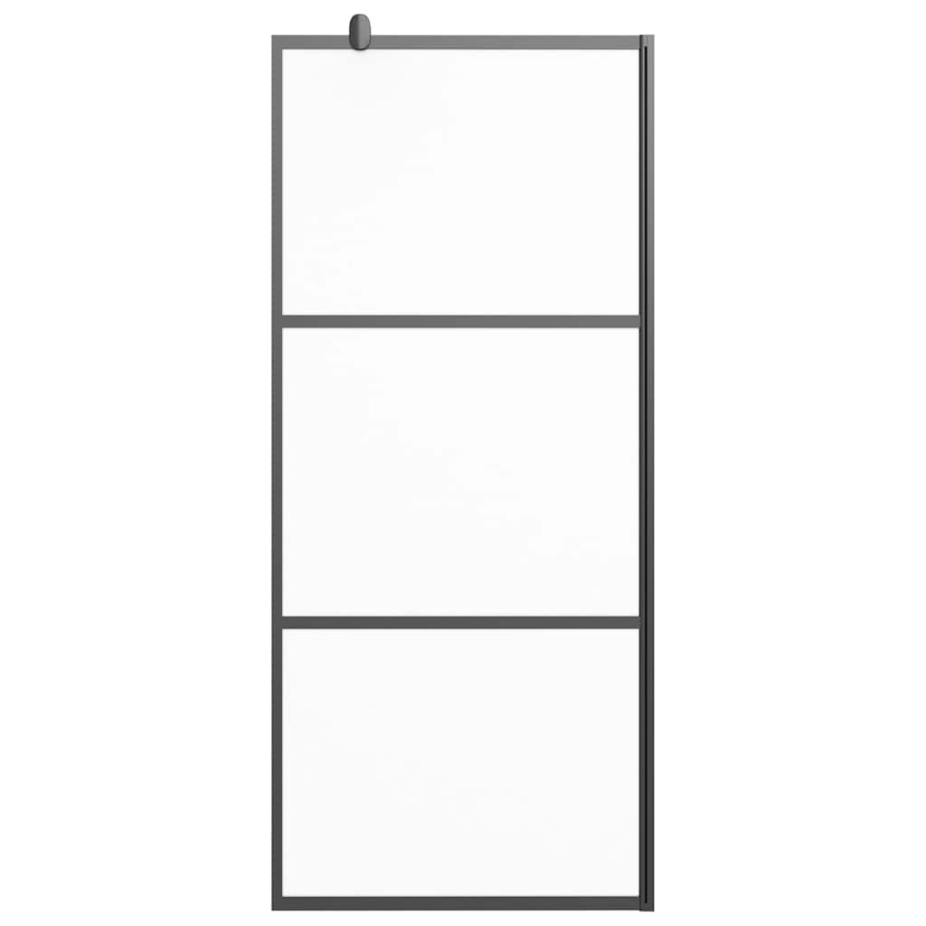 Vidaxl Walk-in Duschwand 90x195 cm MAT ESG Glass Schwarz