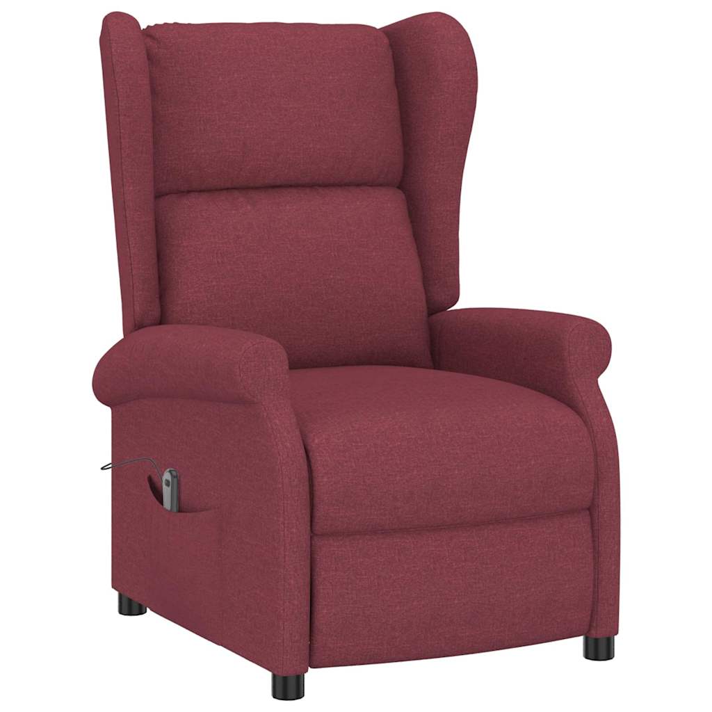 Vidaxl fauteuil elektrisch verstelbaar stof wijnrood