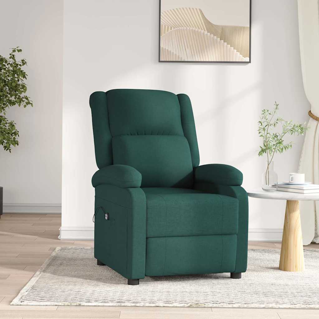 Vidaxl fauteuil verstelbaar elektrisch stof donkergroen
