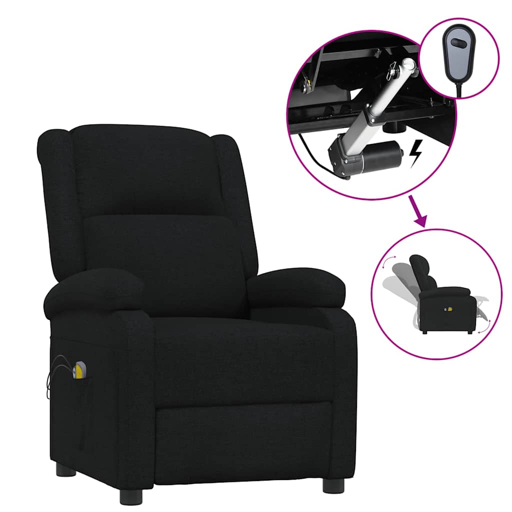 Vidaxl massagestoel elektrisch stof zwart