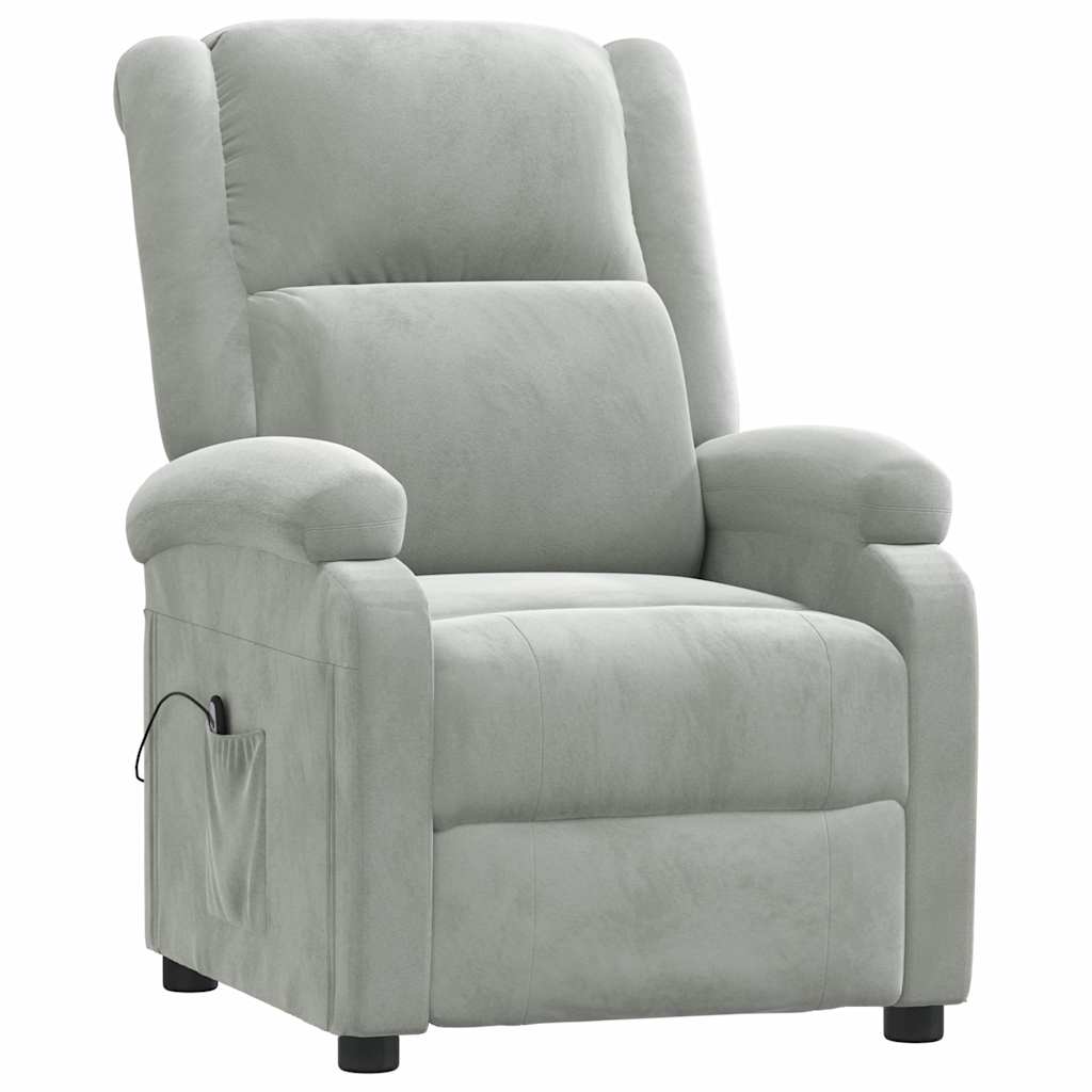 Vidaxl fauteuil elektrisch verstelbaar stof lichtgrijs