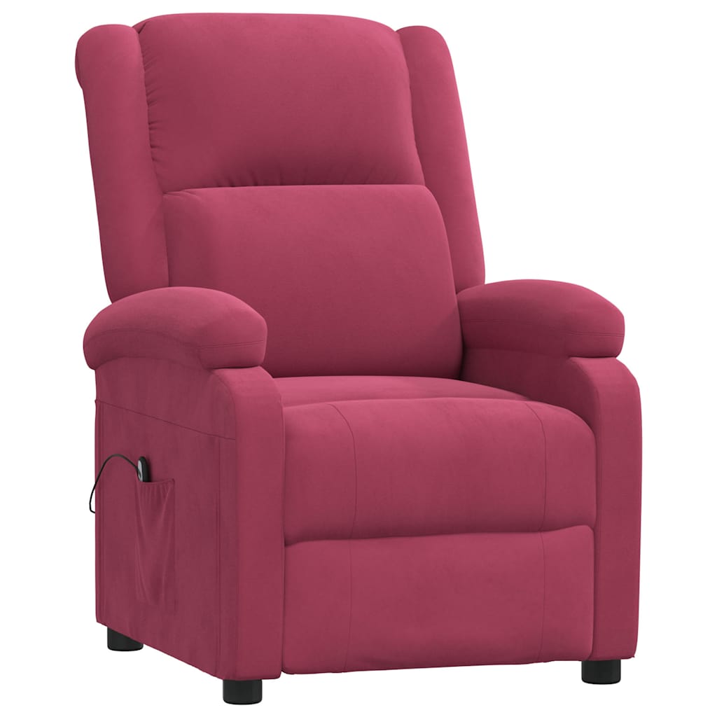 Vidaxl fauteuil verstelbaar elektrisch stof wijnrood