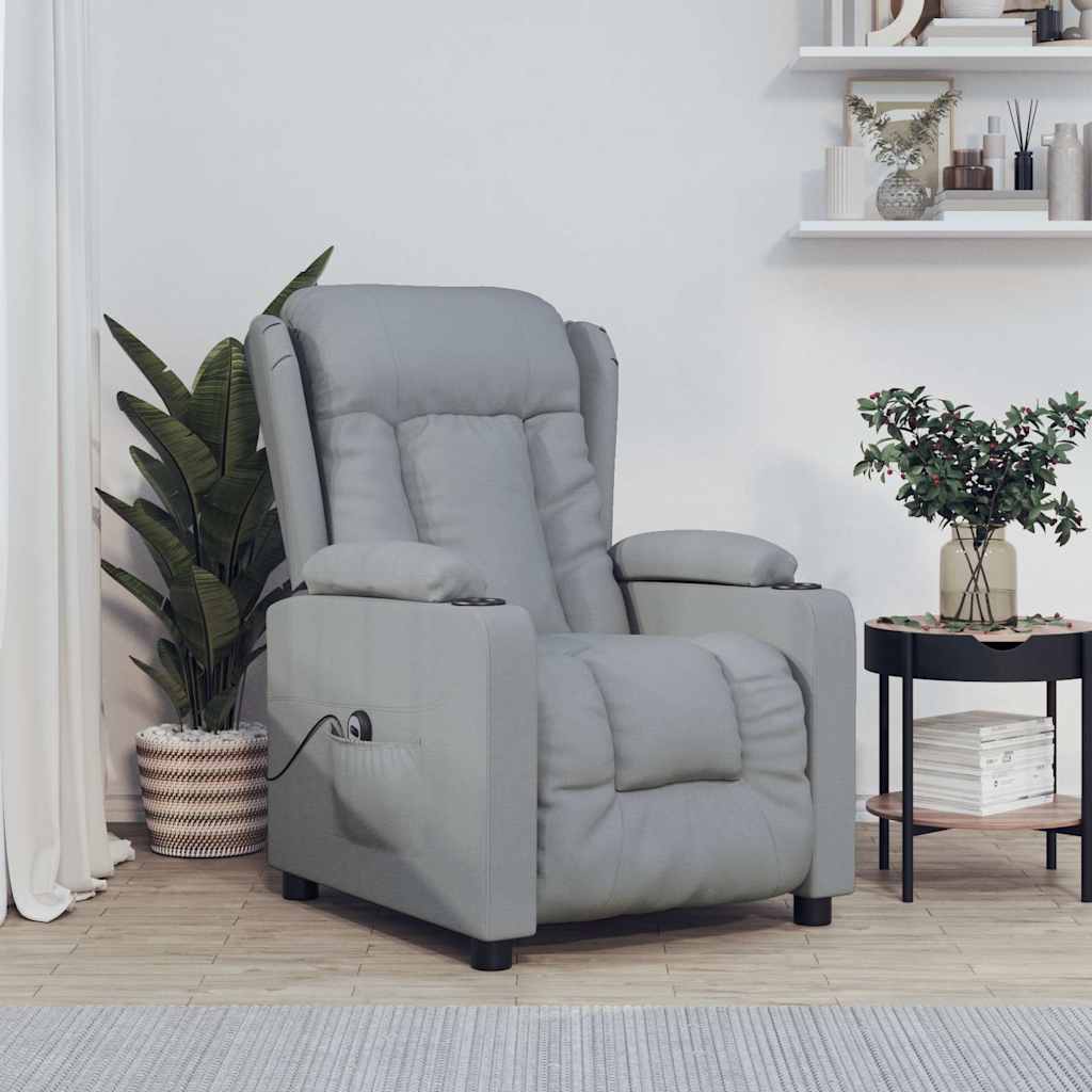 Vidaxl fauteuil elektrisch verstelbaar stof lichtgrijs