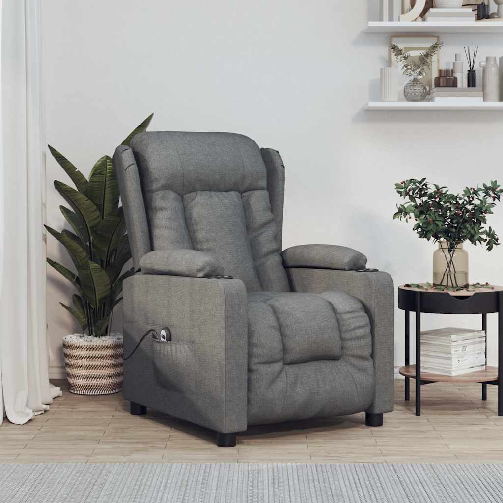 Vidaxl fauteuil elektrisch verstelbaar stof donkergrijs