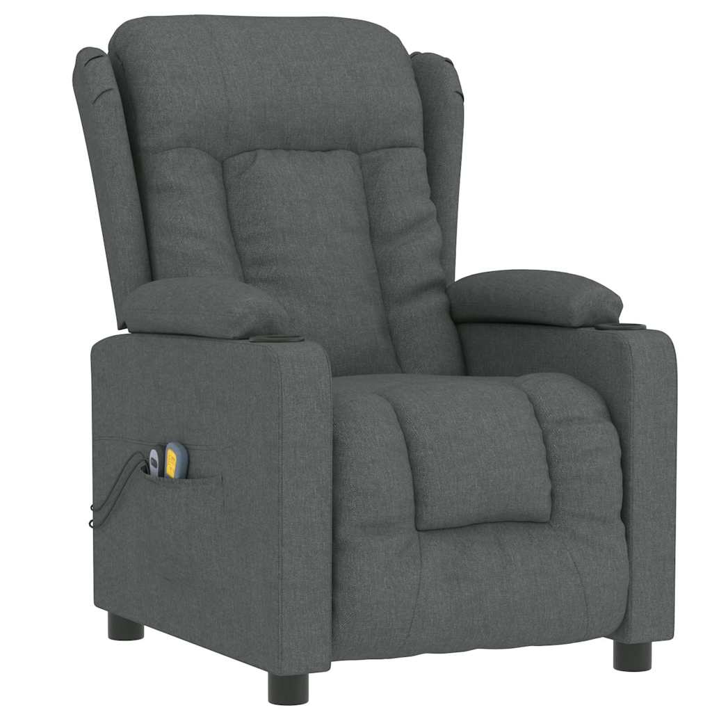 Vidaxl massagestoel elektrisch stof donkergrijs