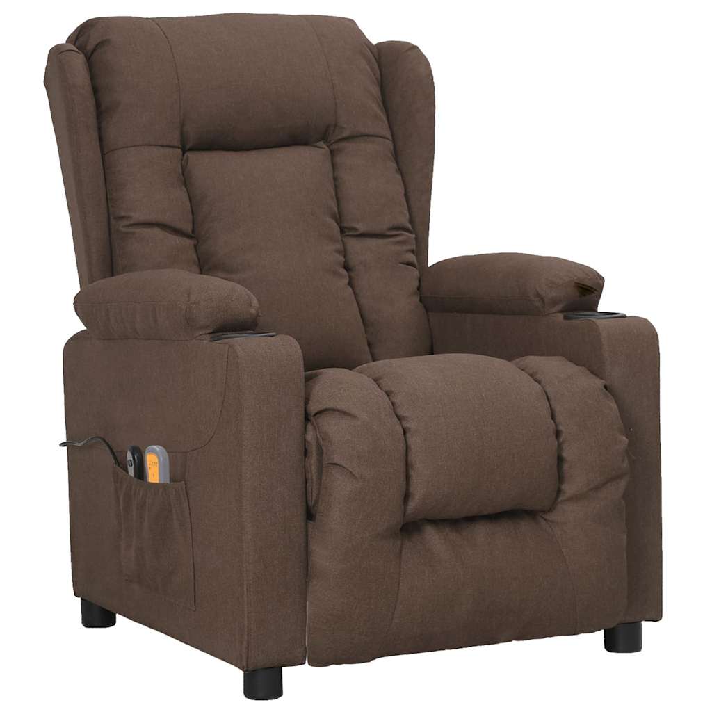 Vidaxl massagestoel elektrisch stof taupe