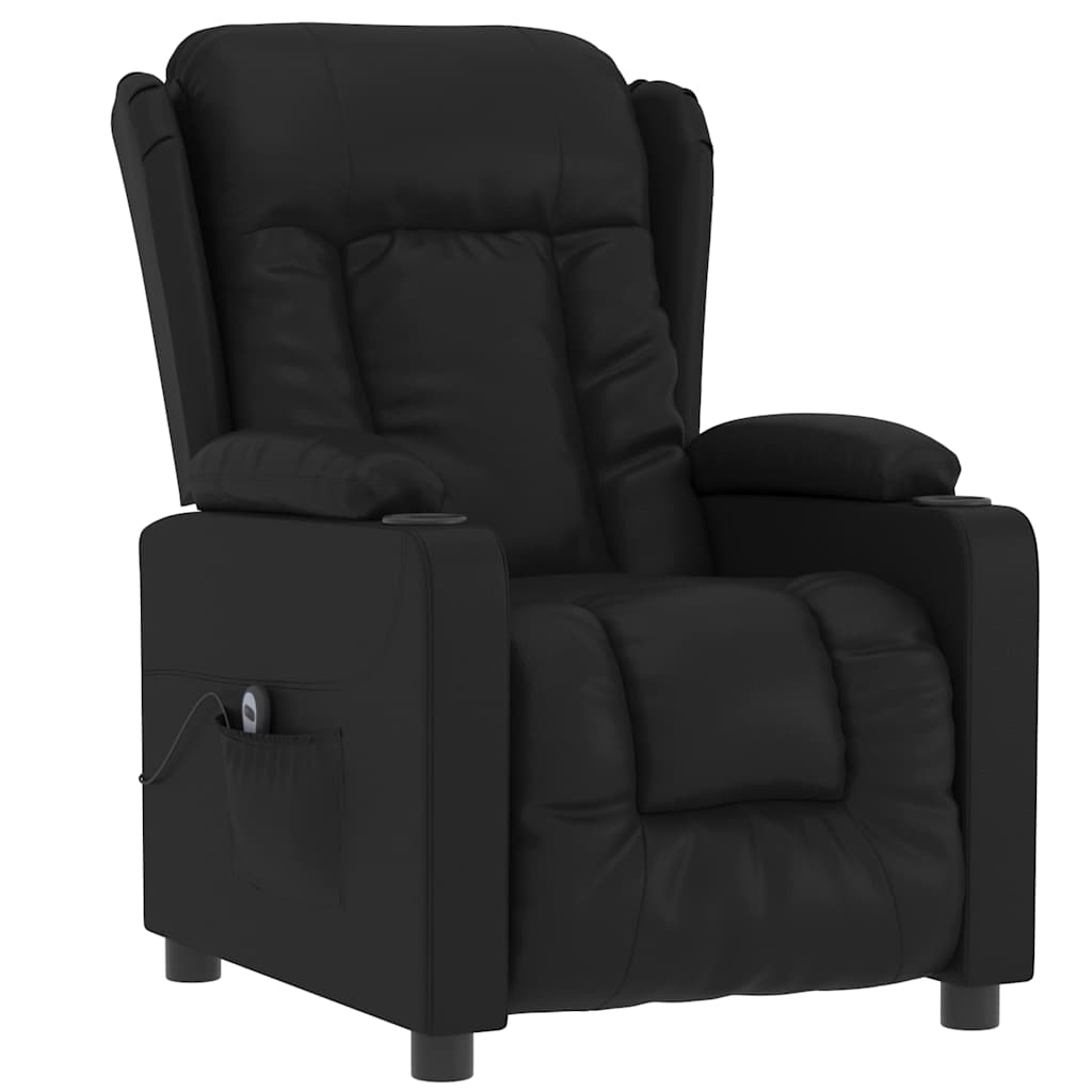Vidaxl fauteuil elektrisch verstelbaar kunstleer zwart