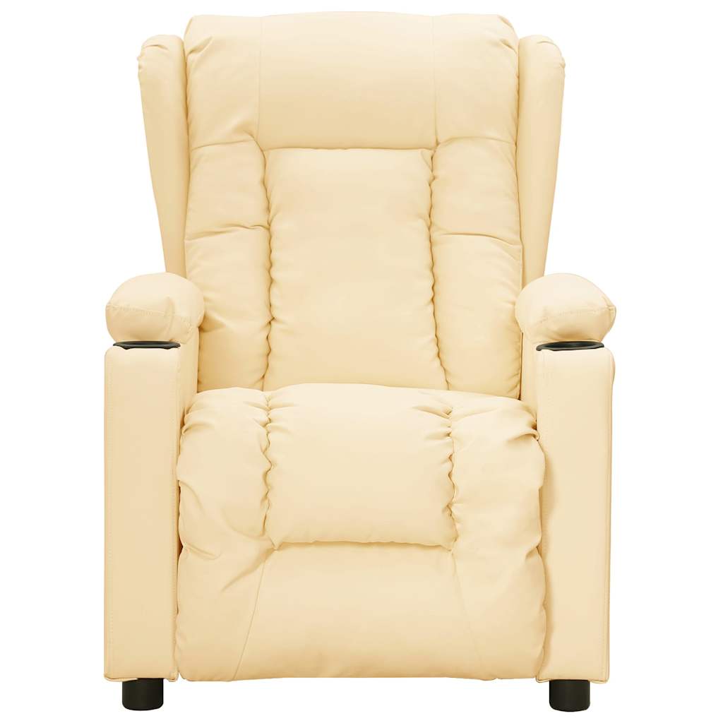 Vidaxl fauteuil elektrisch verstelbaar kunstleer crèmekleurig