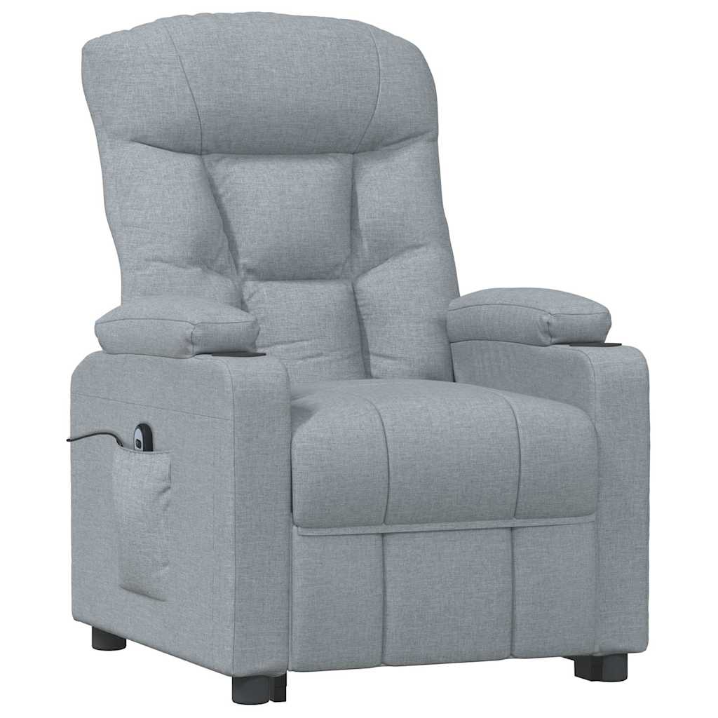 Vidaxl fauteuil elektrisch verstelbaar stof lichtgrijs