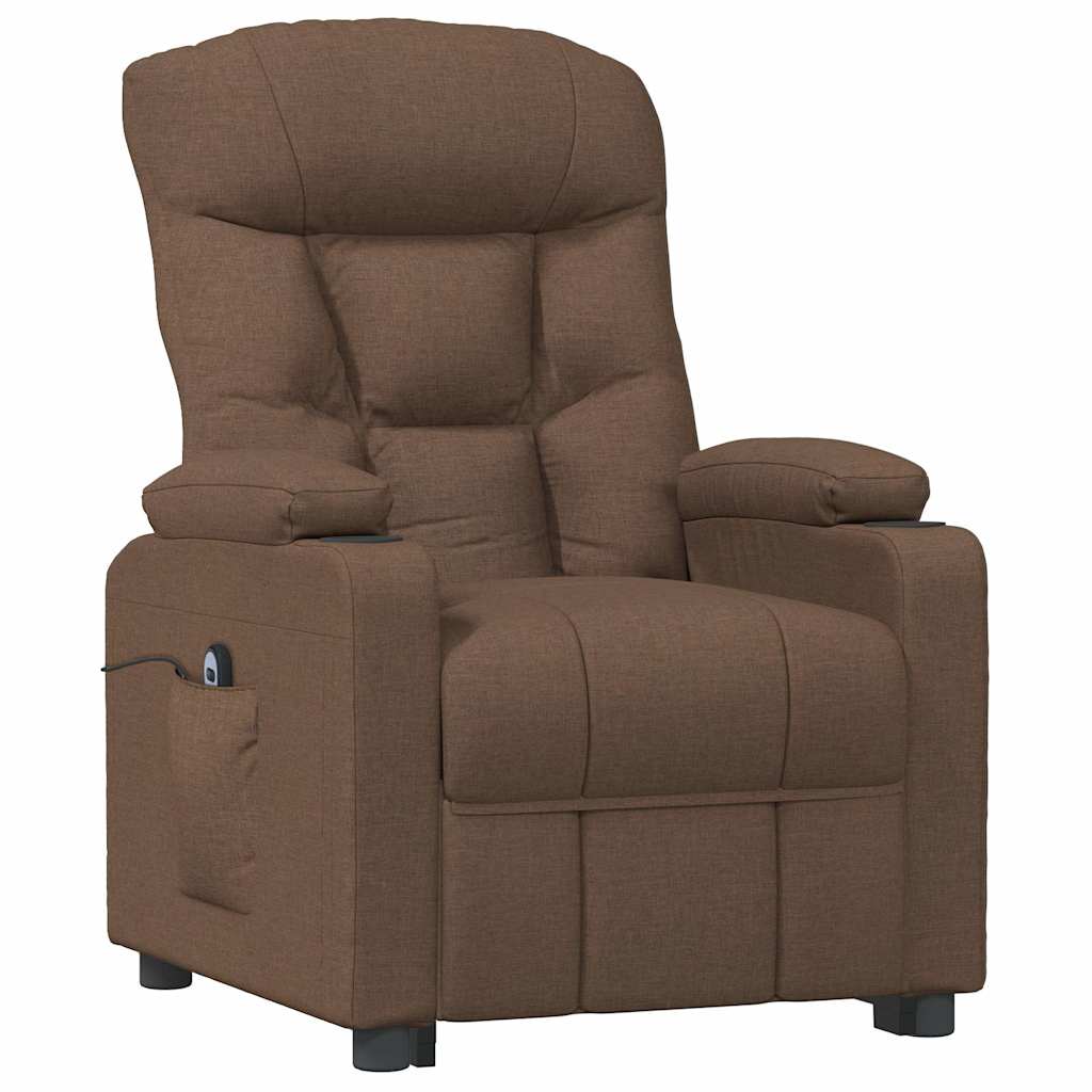 Vidaxl fauteuil verstelbaar elektrisch stof bruin