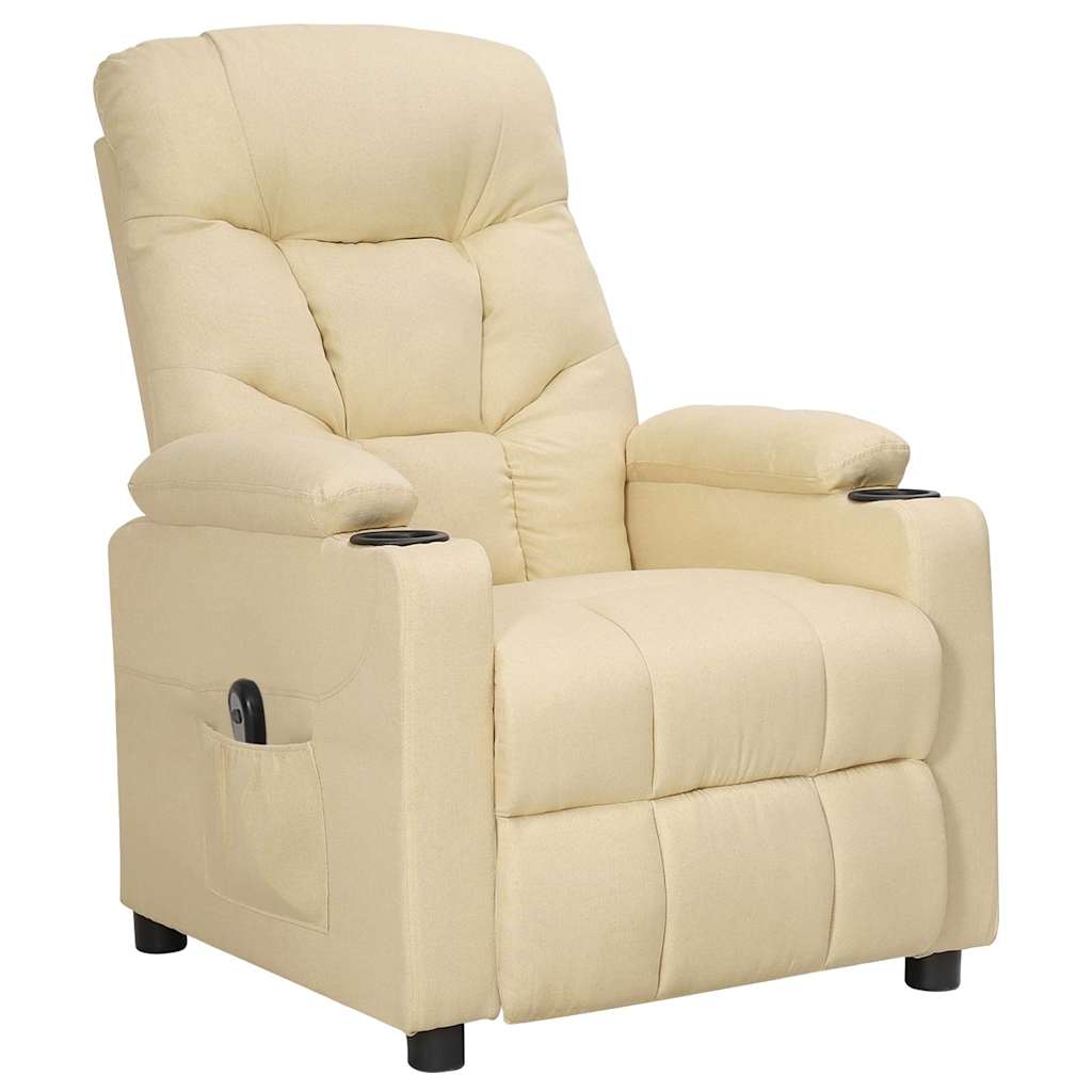 Vidaxl fauteuil verstelbaar elektrisch stof crèmekleurig