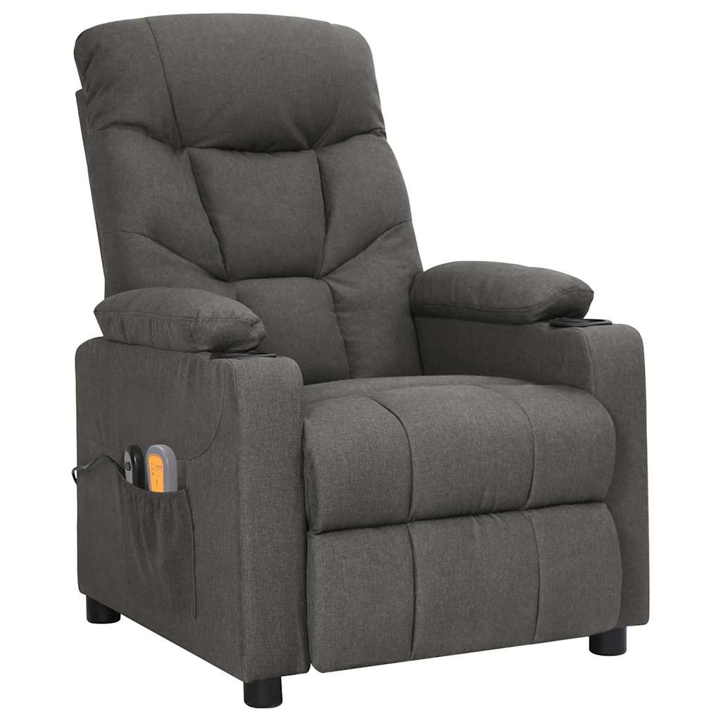 Vidaxl massagestoel elektrisch stof donkergrijs