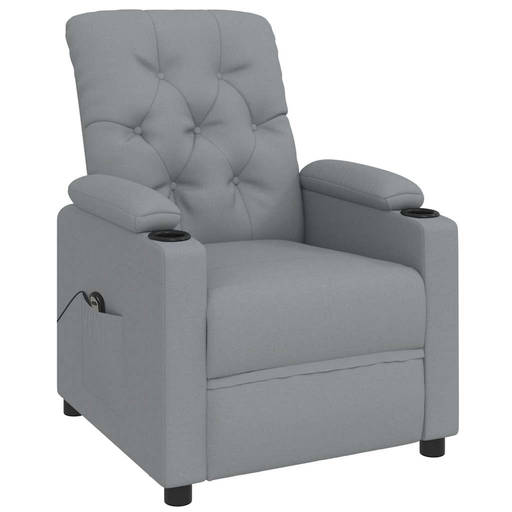 Vidaxl fauteuil elektrisch verstelbaar stof lichtgrijs