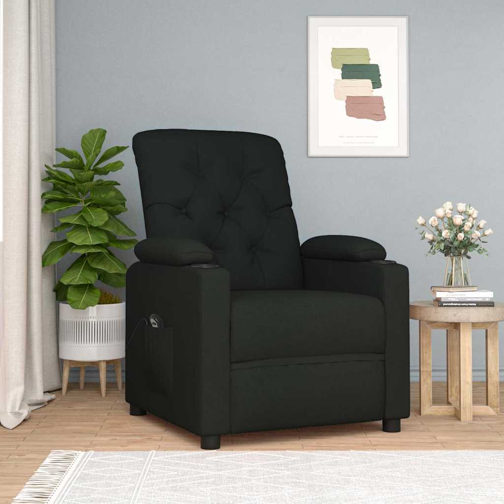 Vidaxl fauteuil verstelbaar elektrisch stof zwart