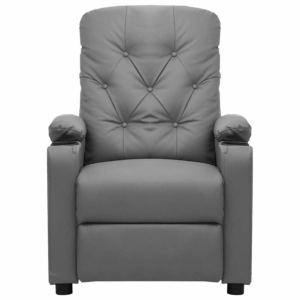 Vidaxl fauteuil verstelbaar elektrisch kunstleer grijs