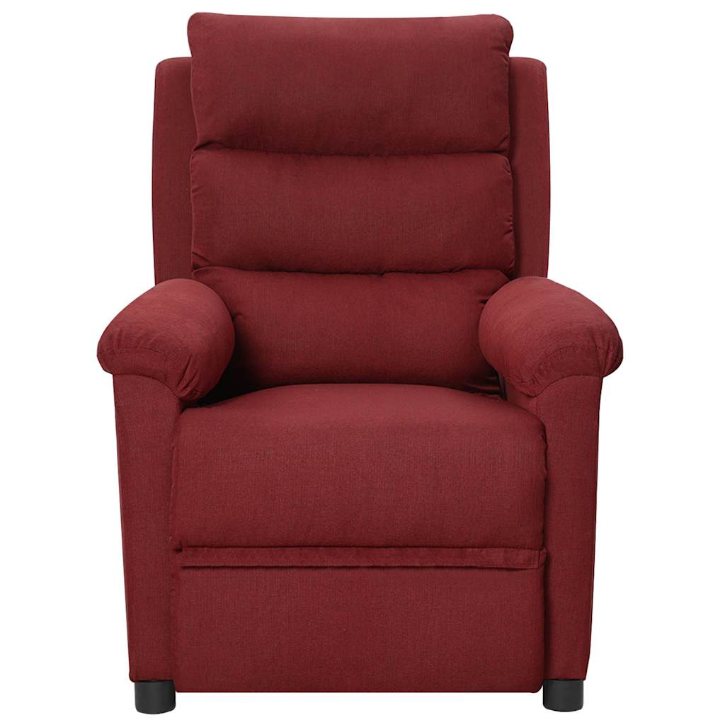 Vidaxl fauteuil verstelbaar elektrisch stof wijnrood