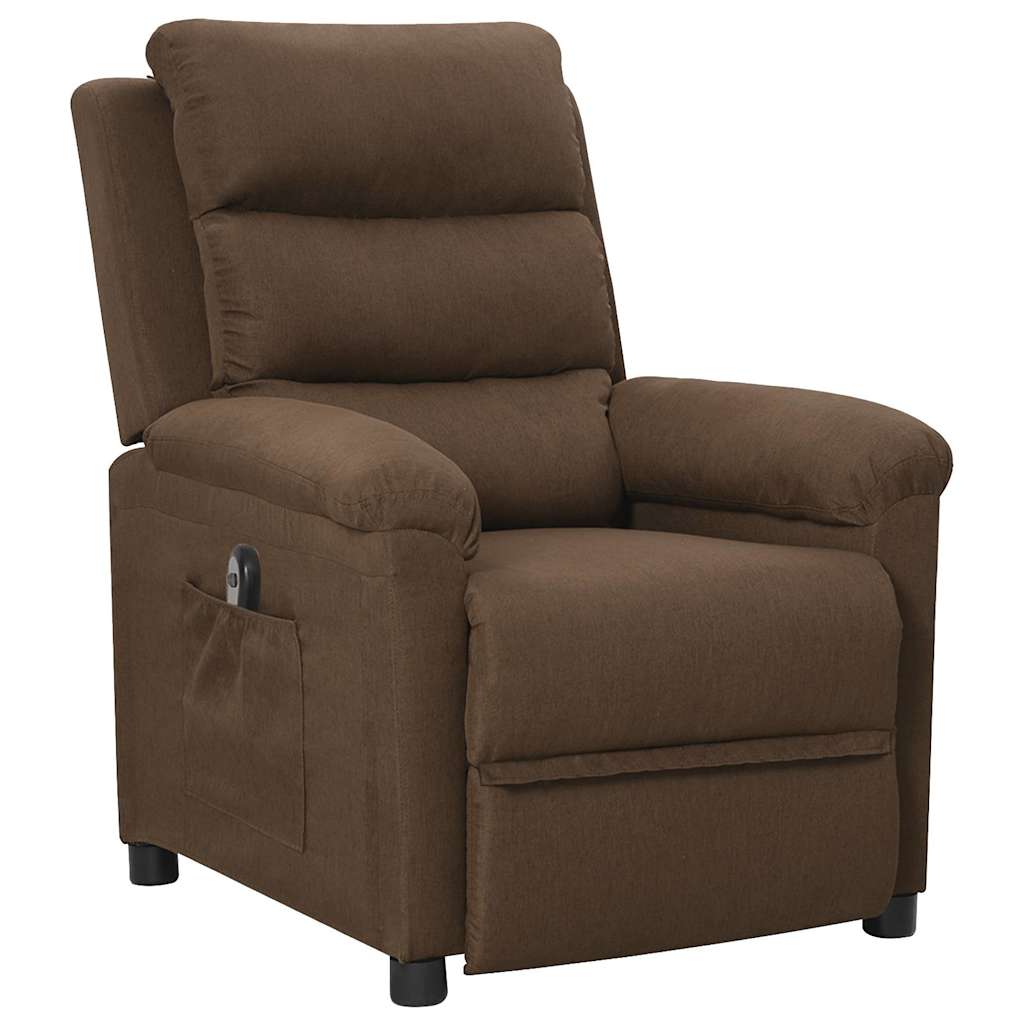 Vidaxl fauteuil verstelbaar elektrisch stof bruin