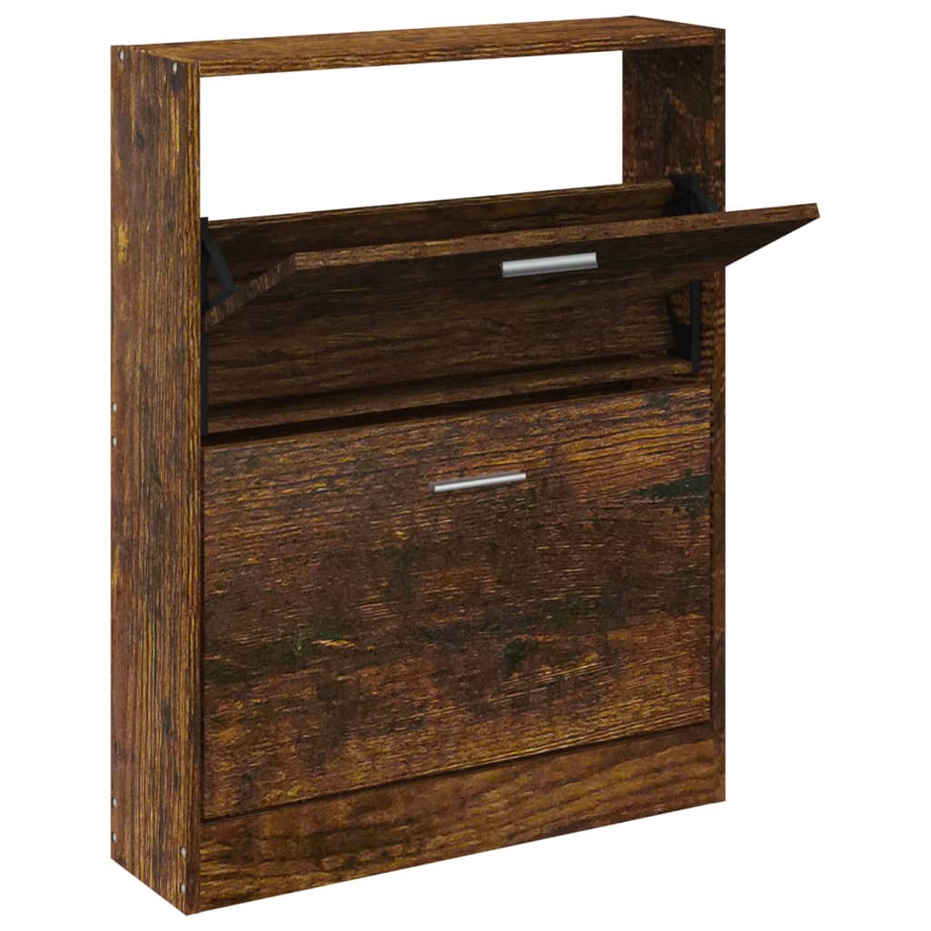 Vidaxl Schuhschrank 59x17x81 cm propertiertes Holzgeräuchchen -Eiche gefärbt