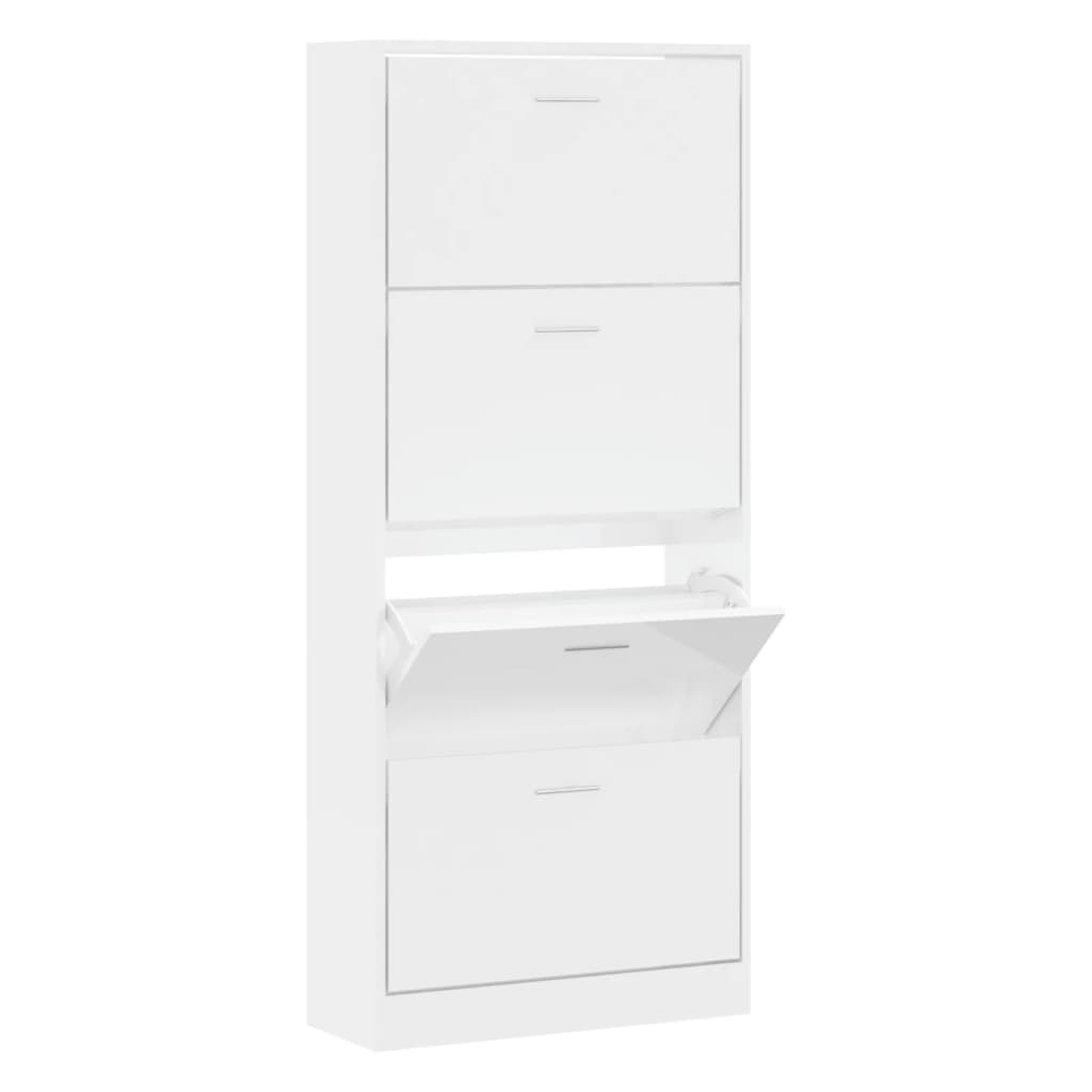Vidaxx Schuhschrank 63x24x147 cm lackiertes Holz Hochglanz weiß