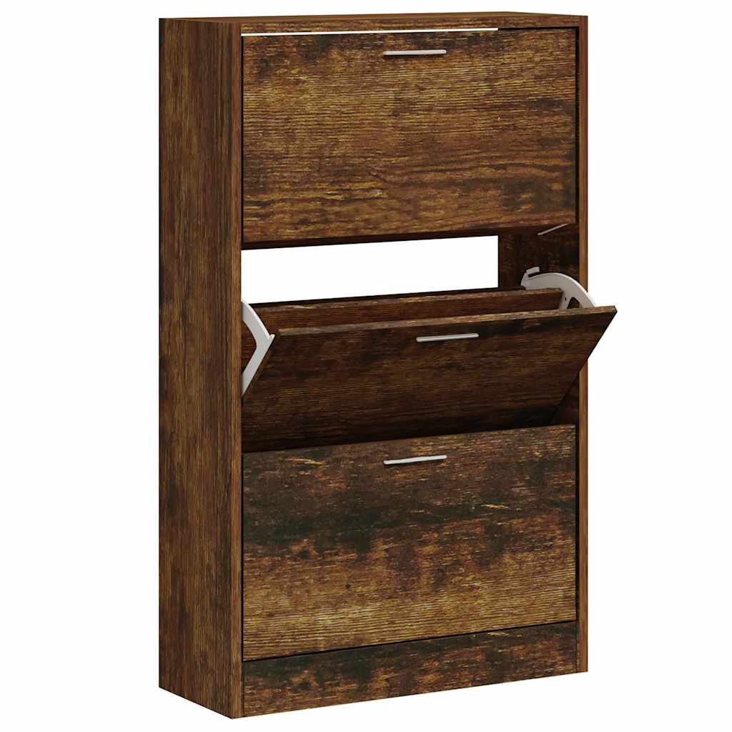 Vidaxx Schuhschrank 63x24x103 cm verarbeitetes Holz, geräucherte Eiche