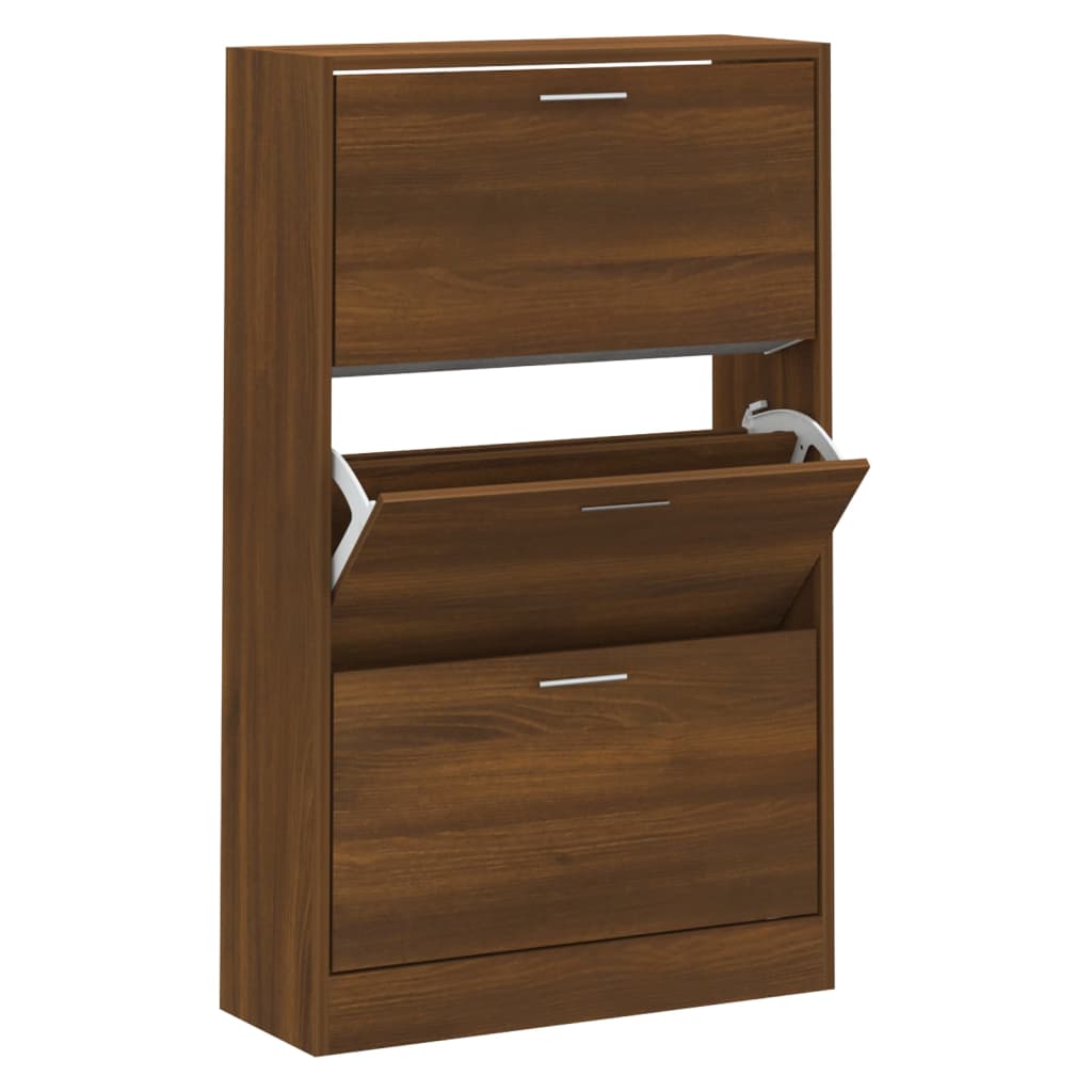 Vidaxx Schuhschrank 63x24x103 cm, fertige Holzfarbe, braune Eiche