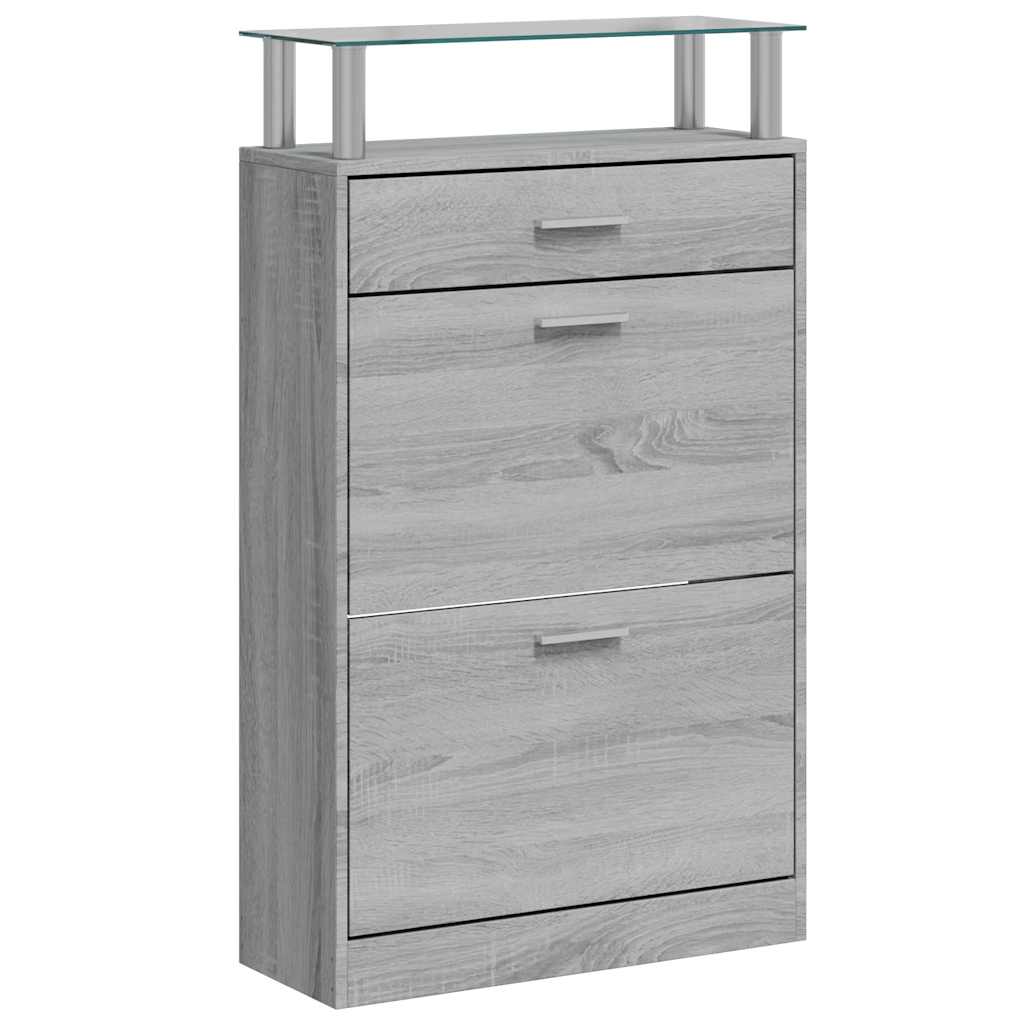 VIDAXL -Schuhschrank 63x24x104 cm Eigenschaften Holzgrau Sonoma Eiche Farbe