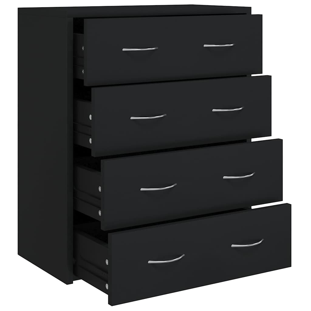Vidaxl dressoir met 4 lades 60x30,5x71 cm zwart