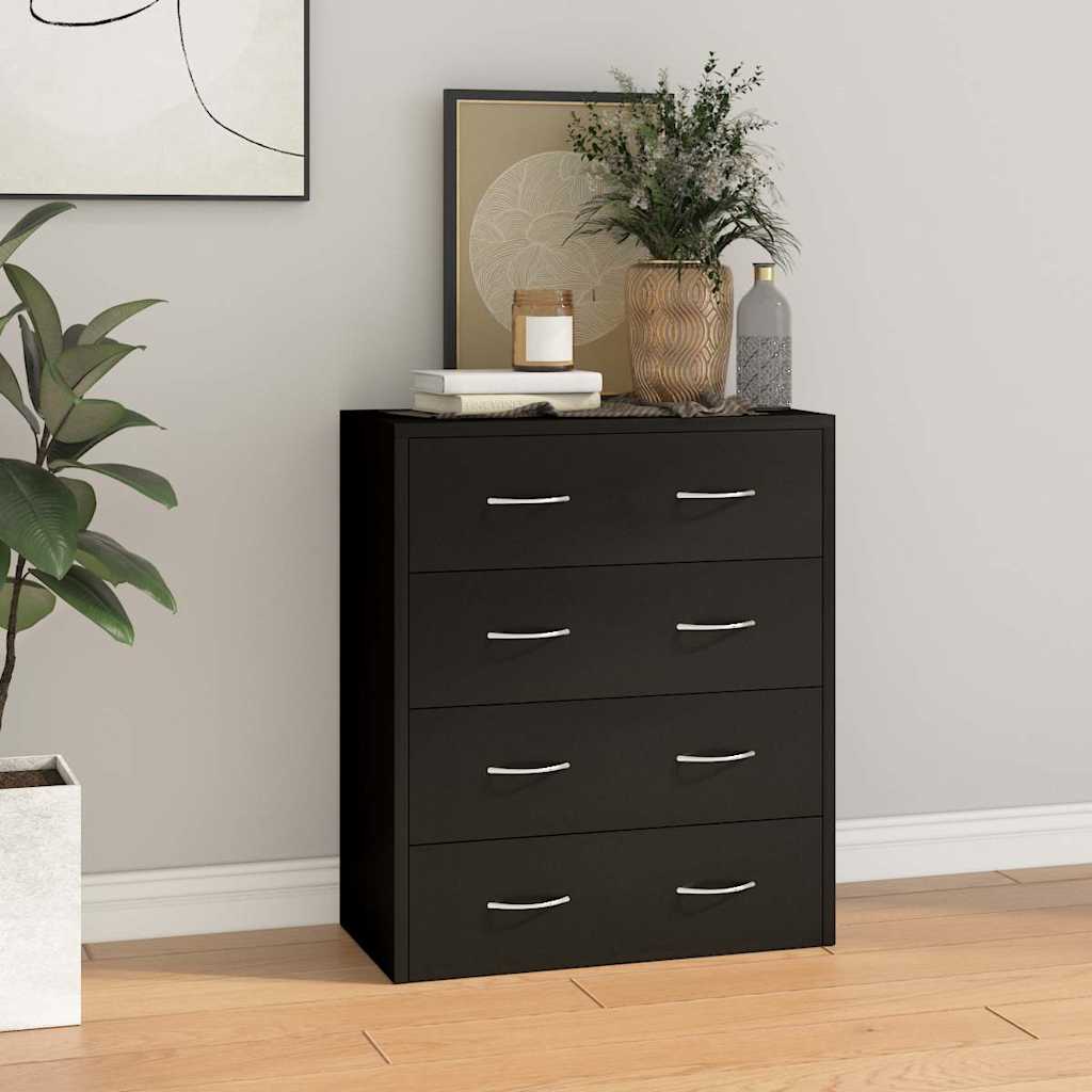 Vidaxl dressoir met 4 lades 60x30,5x71 cm zwart