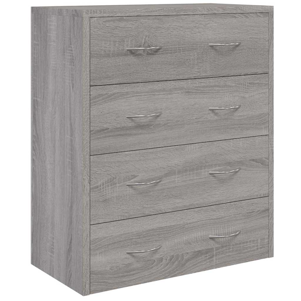 Vidaxl dressoir met 4 lades 60x30,5x71 cm grijs sonoma