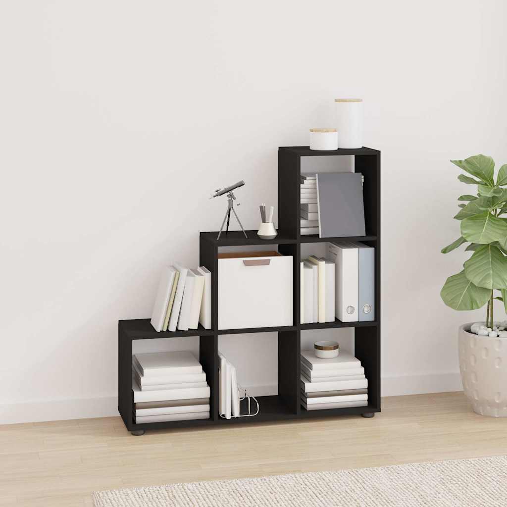 Vidaxl boekenkast trapvormig 107 cm bewerkt hout zwart