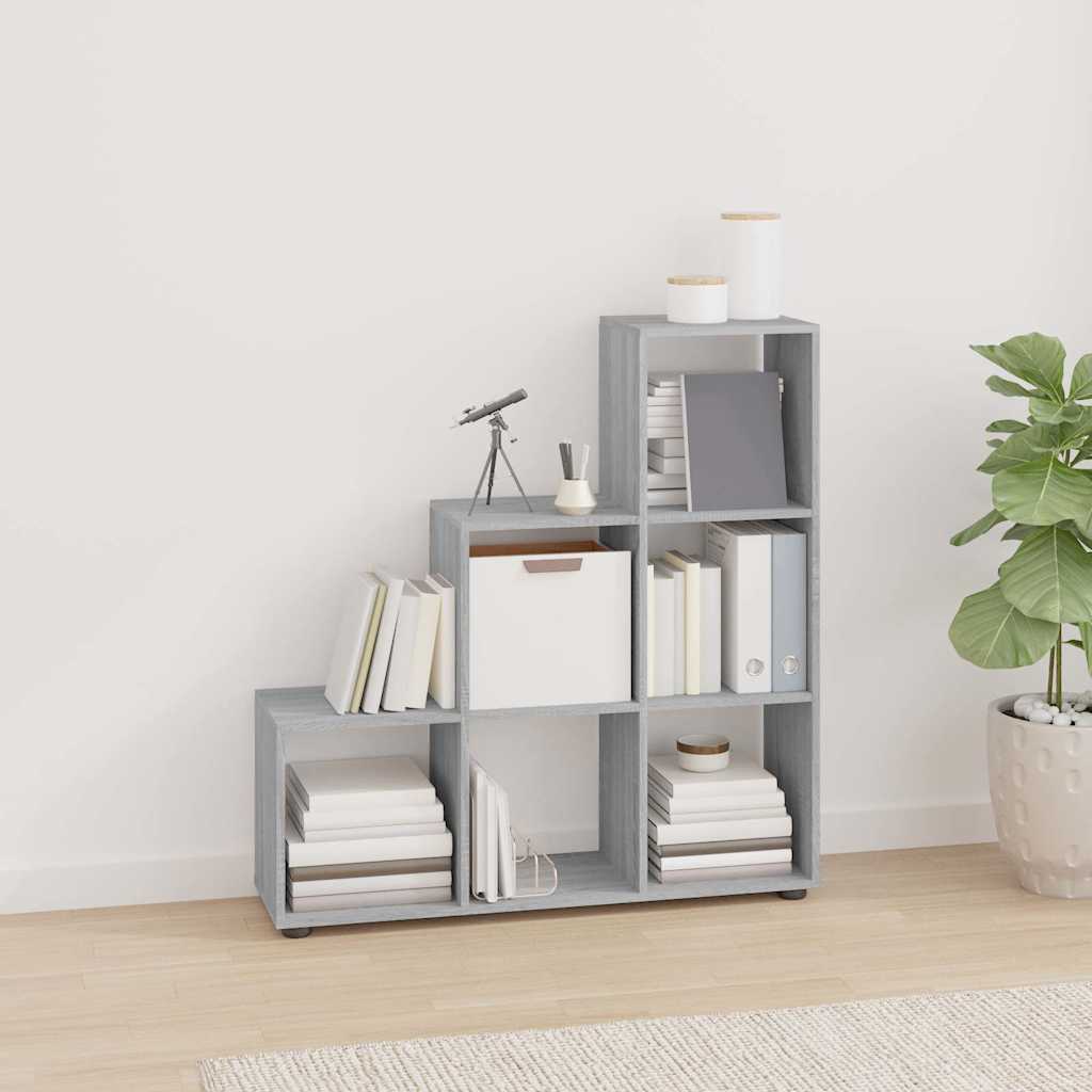 Vidaxl boekenkast trapvormig 107 cm bewerkt hout grijs sonoma eiken