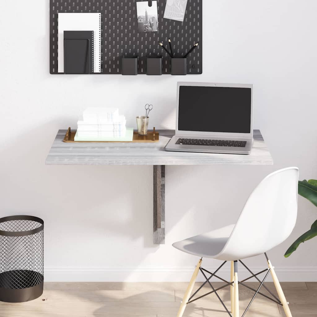 Vidaxl wandtafel inklapbaar 100x60x56 cm bewerkt hout grijs sonoma
