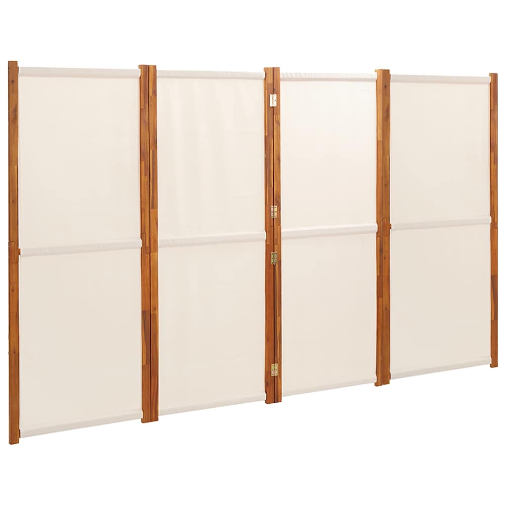 Vidaxl kamerscherm met 4 panelen 280x180 cm crèmewit