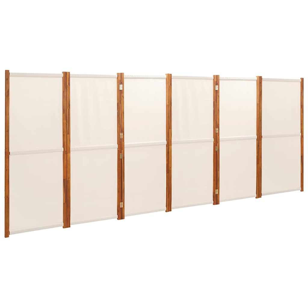 Vidaxl kamerscherm met 6 panelen 420x180 cm crèmewit