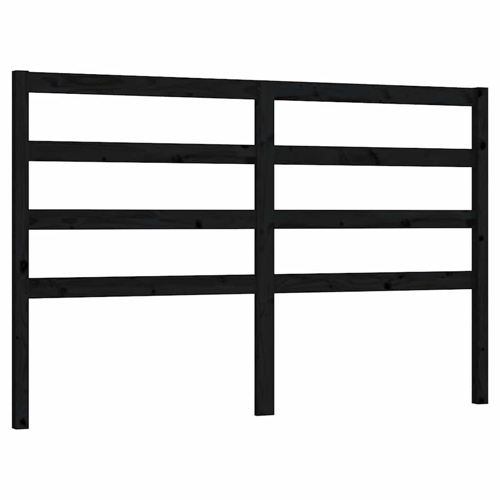 Vidaxl hoofdbord 146x4x100 cm massief grenenhout zwart