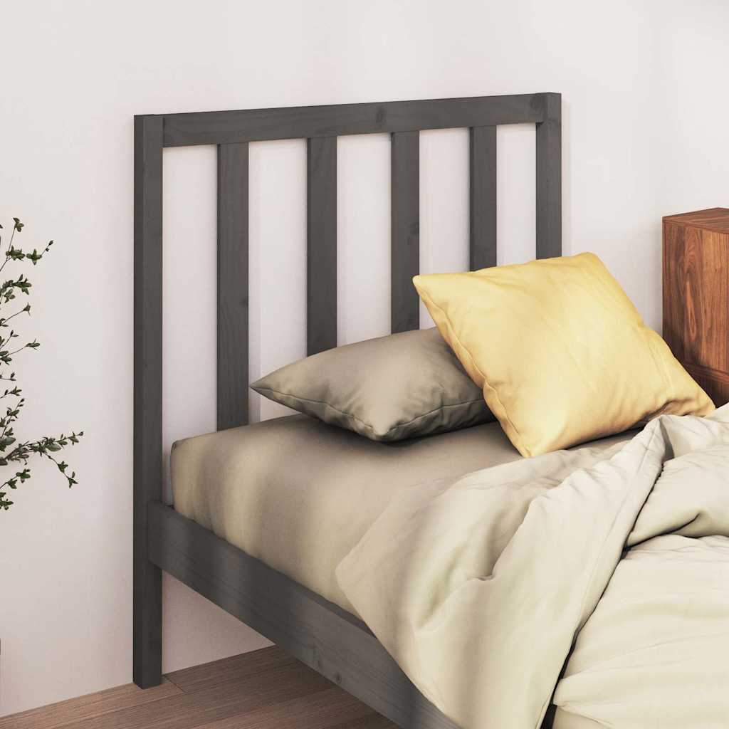 Vidaxl hoofdbord 81x4x100 cm massief grenenhout grijs
