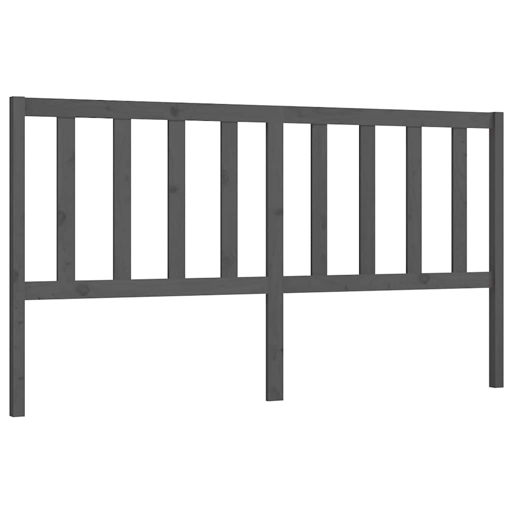 Vidaxl hoofdbord 186x4x100 cm massief grenenhout grijs