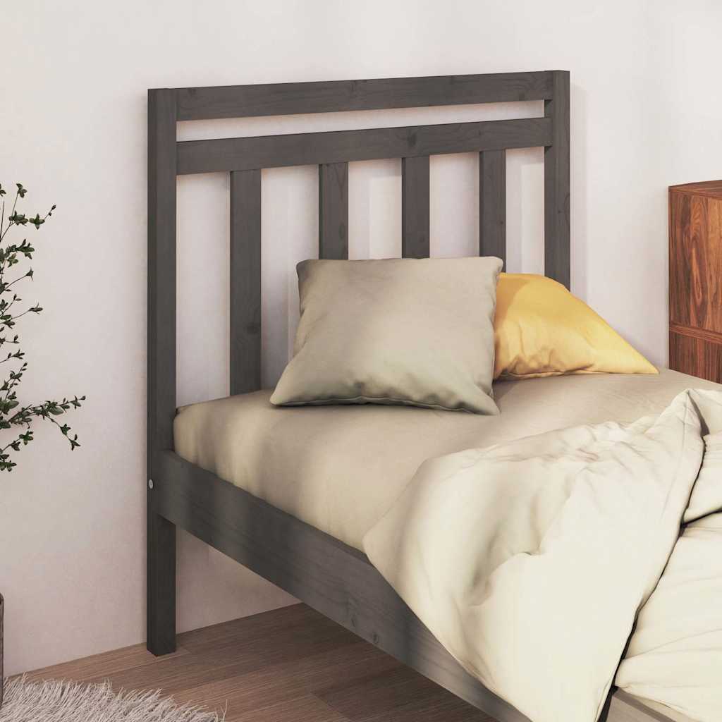 Vidaxl hoofdbord 81x4x100 cm massief grenenhout grijs