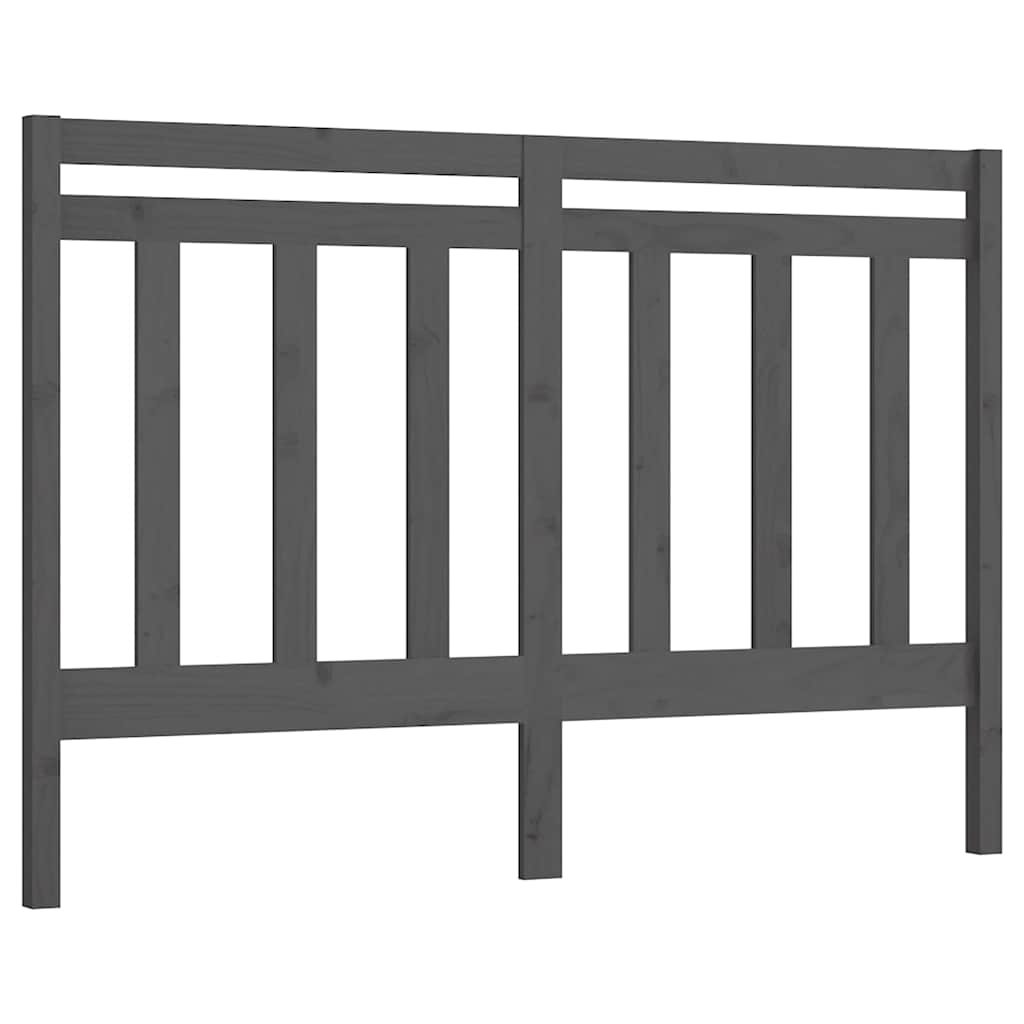 Vidaxl hoofdbord 146x4x100 cm massief grenenhout grijs
