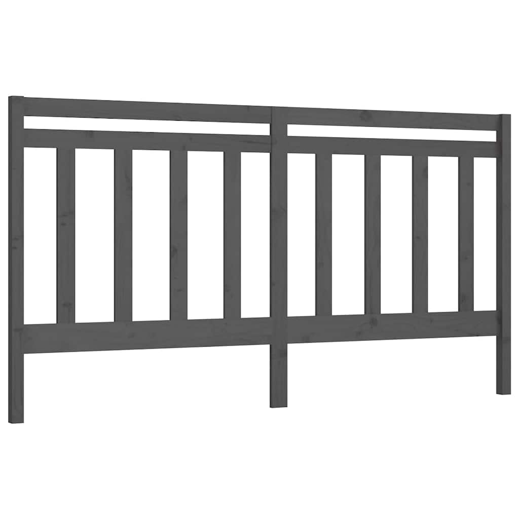 Vidaxl hoofdbord 186x4x100 cm massief grenenhout grijs