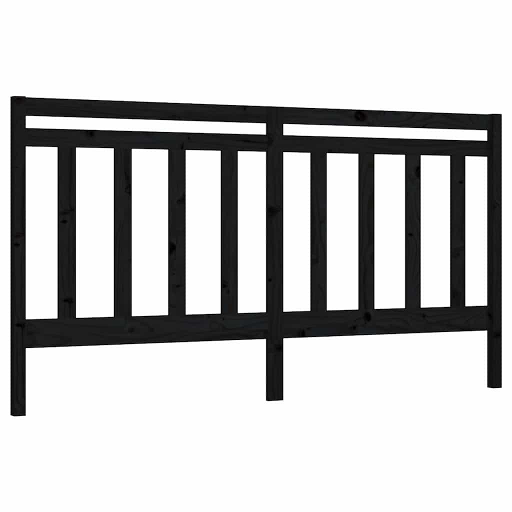 Vidaxl hoofdbord 206x4x100 cm massief grenenhout zwart