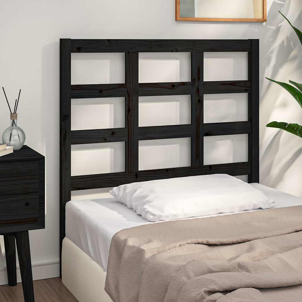 Vidaxl hoofdbord 95,5x4x100 cm massief grenenhout zwart